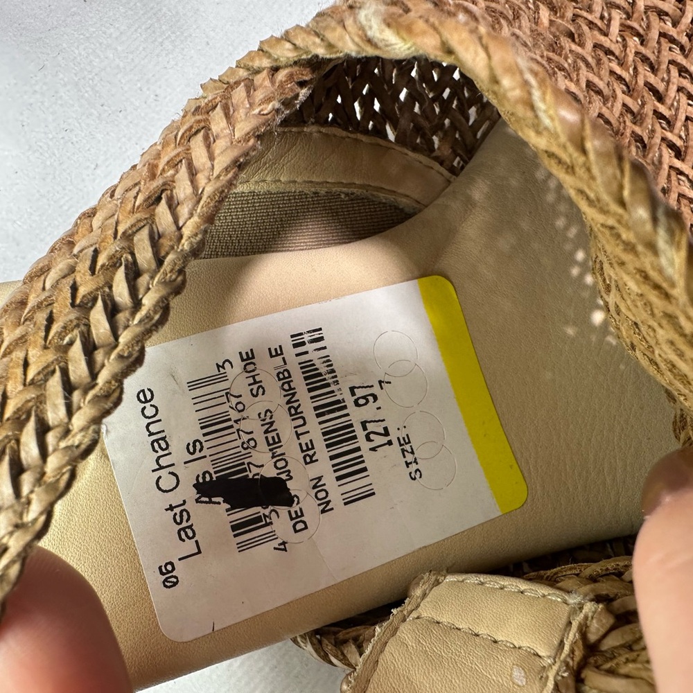 NWT Paul Green Helena WovenLeather Block Heel Sandal - Picture 4 of 5